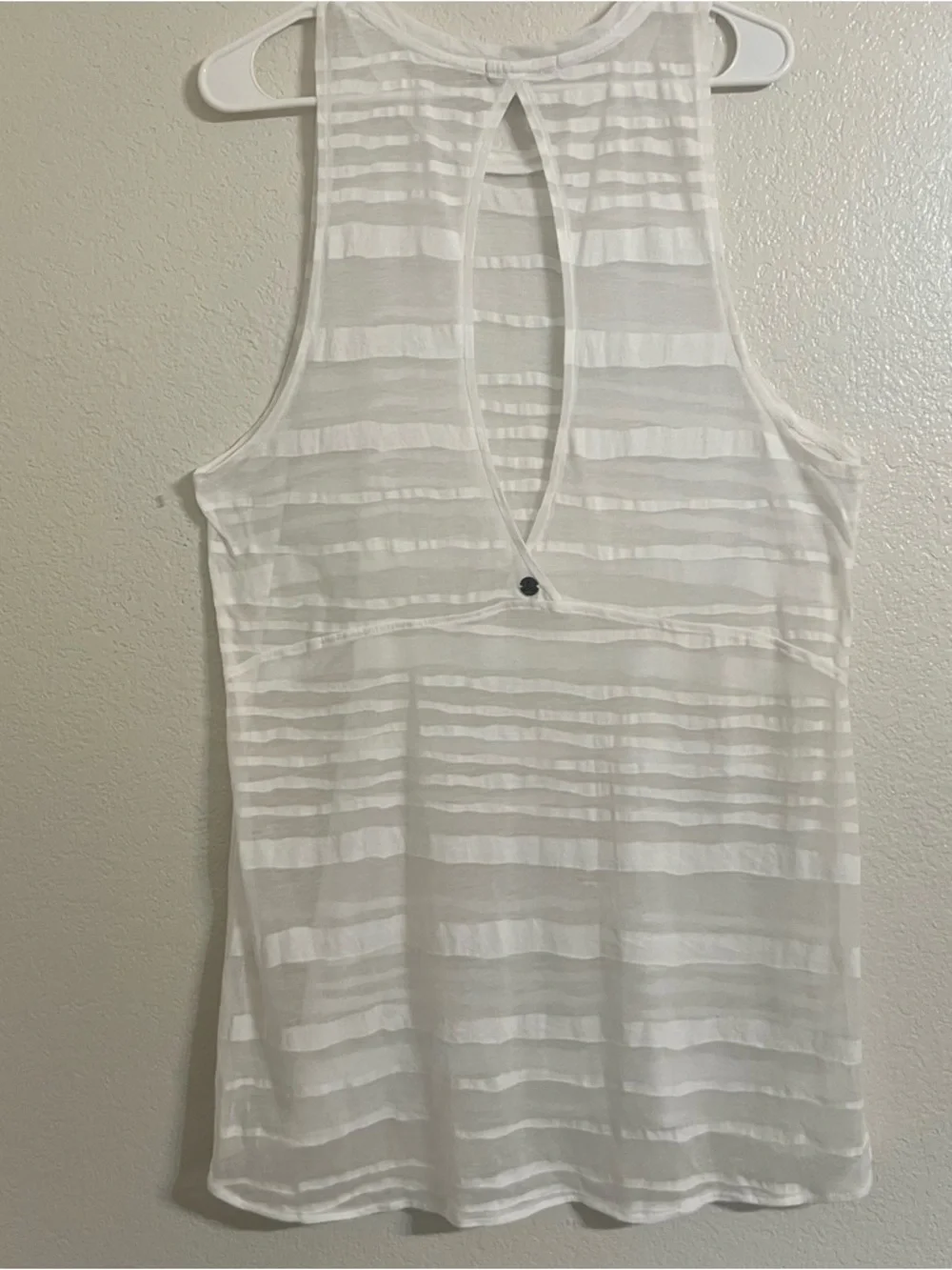 PrAna swim cover Sheer White Striped Swim Cover-Up Dress beach pool lightweight